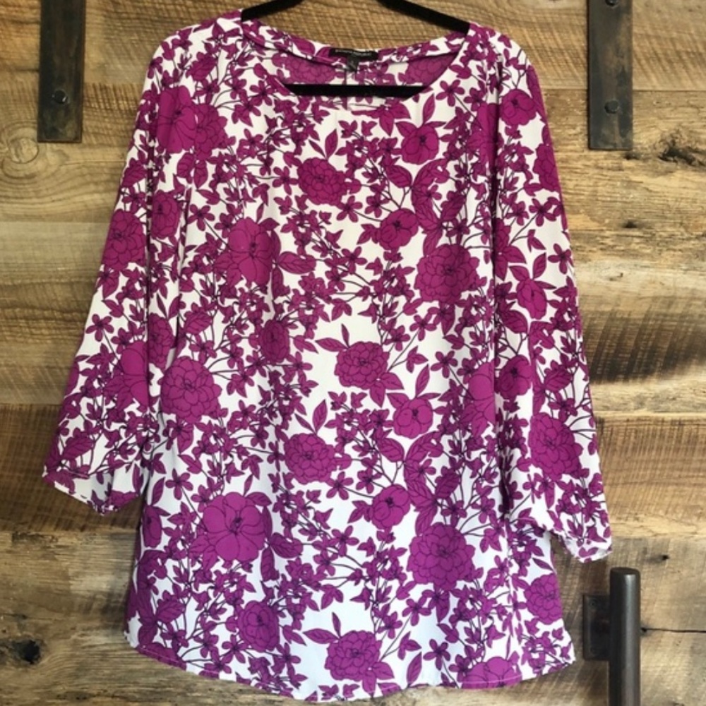 Banana Republic floral 3/4 sleeve blouse
